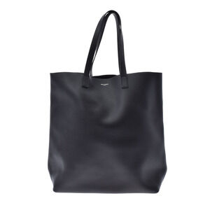 SAINT LAURENT Black Calfskin Shopping Tote Bag